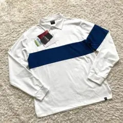 未使用 PG パフォーマンスギア 切替 長袖 ポロシャツ 白 紺 メンズL