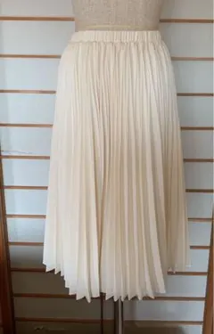 【tocco ウエストゴムプリーツスカート 】ひざ丈スカート アイボリー
