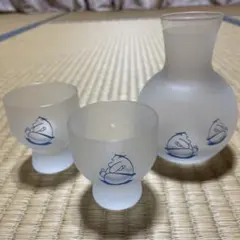 相撲　名古屋場所記念品 お猪口2個と徳利セット フロストガラス