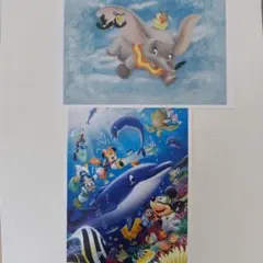 ディズニーキャラクターアートコレクション⑤ポスター　ダンボ　ミッキーマウス
