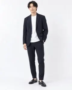 ナノユニバース ダメリーノ メランジライト セットアップ ネイビー M