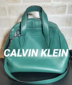 カルバンクライン　レザー 2way ハンドバッグ ショルダーバッグ グリーン