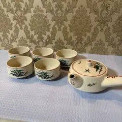 1798 織部焼 玉露 茶器揃 急須 湯冷 茶碗 5 客 - メルカリ
