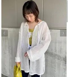 kastane メッシュ2WAYオーバーカーディガン