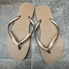 havaianas ビーチサンダル 37-38 ブロンズ