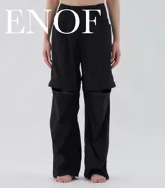 ENOF イナフ　パンツ　open knee nylon pants ブラックのサムネイル
