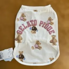 ジェラートピケ　ペット　犬服　スポーティベア柄カットソープルオーバー　M