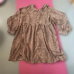 ヒョウ柄 ひざ丈ワンピース