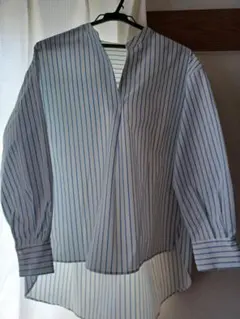 OPAQUE.CLIP 白青ストライプ 長袖シャツ 38(M)
