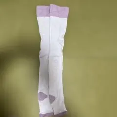 スリムウォーク　着圧ソックス ホワイトとパープル 膝上丈