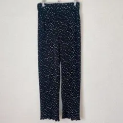 【coca】柳プリーツドット柄レギンス　黒