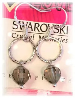 スワロフスキークリスタルボールフックピアス