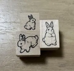 ハンドメイド ラバースタンプ うさぎ 3種セット