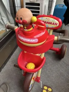 アンパンマン 三輪車 かじ取り棒付き 折りたたみ式 - メルカリ