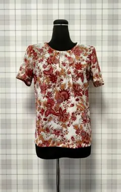 Leilian/レリアン❁花柄シアー半袖カットソー❁ ボタニカル/日本製のサムネイル