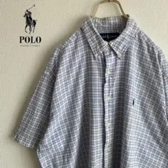 A7◎RALPH LAUREN メンズ　半袖BDシャツ　L D4X3