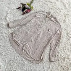 『LOWRYS FARM』　リネンロングシャツ　長袖ブラウス　チュニック　麻　Fのサムネイル
