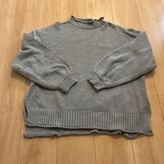 コーエン　グレー　ニット　ハイネック　ステッチ　スリット
