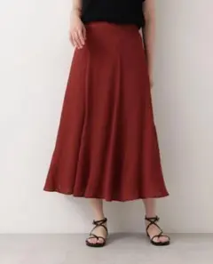 NATURAL BEAUTY BASIC バーガンディ フレアスカート
