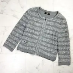 ポールスチュアート ノーカラージャケット ライトグレー サイズ6*QD1284