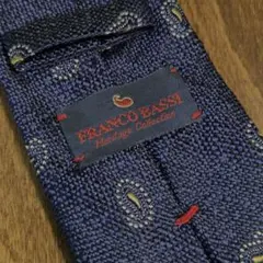 FRANCO BASSI ネクタイ　ペイズリー柄　ネイビー