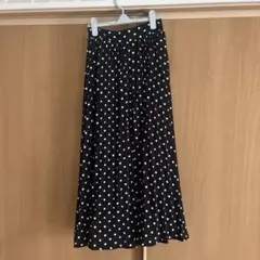 美品 ペアマノン ドット柄 プリーツ フレアスカート ロング丈のサムネイル
