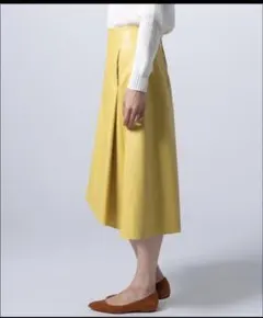 DOUBLE STANDARD CLOTHING イエロー レザー調 スカートのサムネイル