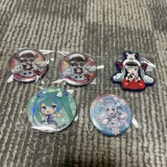 初音ミク　缶バッチ　ラバーキーホルダー