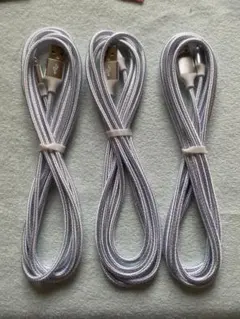 iphone 充電ケーブル　MFi認証ライトニング 2M 3本セットシルバー