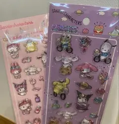 3Dシール　二枚セット　シナモロール　ポムポムプリン