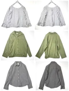 【まとめ売り Mサイズ】着回し レディーストップス 長袖 3枚セット