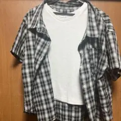 Lovetoxic チェックシャツ 半袖Tシャツ セット