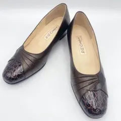 RIZ Comfort ブラウンレザーパンプス 22.5