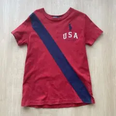 ポロラルフローレン 半袖Tシャツ 赤 USAロゴ 130 キッズ