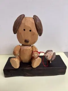 クラフトしの　犬の置物　木彫り クラフトしの 犬の置物 木彫り - メルカリ