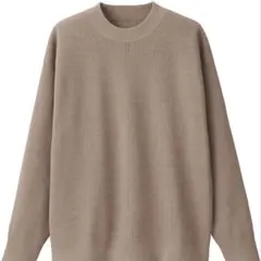 無印 軽くて型崩れしにくいクルーネックワイドセーター 男女兼用 xxs-xsモカ