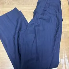 ネイビー ストライプ スラックス パンツ