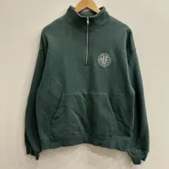 【R87】 HUF ハフ ハーフジップ スウェット サイズM グリーン