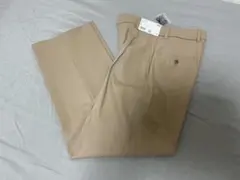 【新品】UNIQLOタックワイドパンツ32ベージュSサイズ