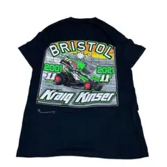 Tシャツ　半袖　バックプリント　kraiq kinser レーシング　古着　M