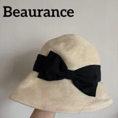 ビューランスエルエックス リボン付ハット 白×黒