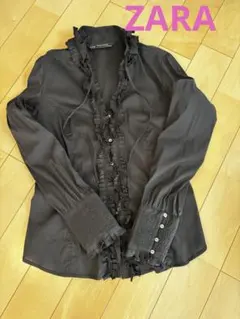 ☆美品☆ダーマコレクション チュールフリルレース長袖シャツブラウス 