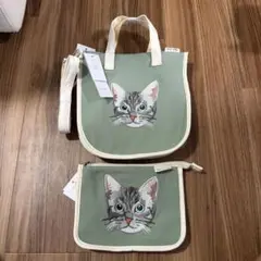 Legato Largo 猫刺繍 トートバッグ ポーチ付きのサムネイル