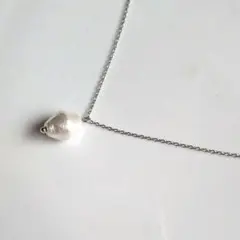 コットンパールコマネックレス　ハンドメイド