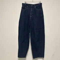 ダークブルー ワイドレッグデニム ハイウエスト