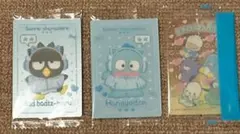 3枚セット　サンリオキャラクターズウエハース　ばつ丸　ハンギョドン　はぴだんぶい