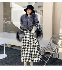 千鳥格子　フォックス　コートのサムネイル