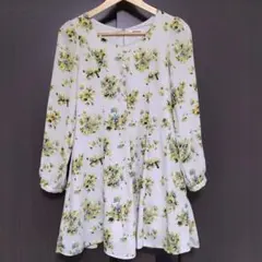 ミニマム 花柄 ワンピース 長袖 フレア 総柄 フェミニン カジュアル 春 2