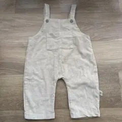 ベージュ コーデュロイ オーバーオール 80