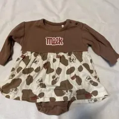 チロルチョココラボ　牛柄ロンパース ブラウン
